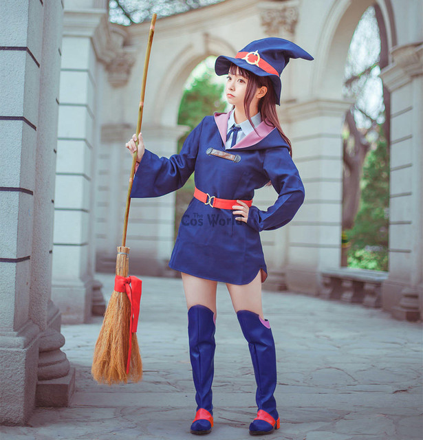 Traje de fantasia cosplay da pequena bruxa academia akko kagari